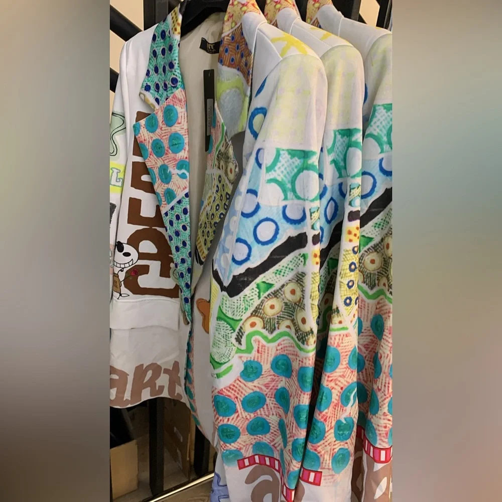 Colorful Graphic Jacket. Made in Italy  One Size - Picture 2 of 6